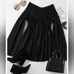 Off the shoulder black blouse